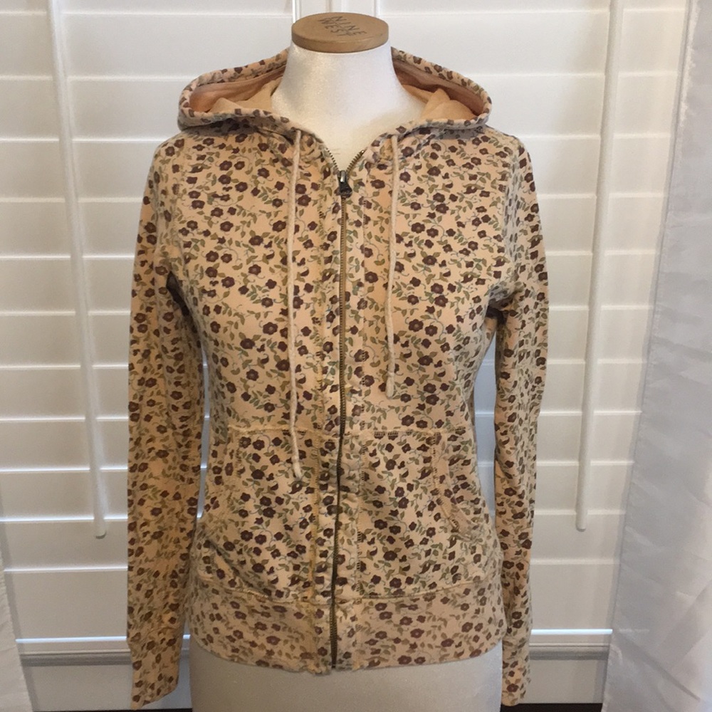 Lucky Brand Floral Sweat Jacket - Sz S - Picture 1 of 7